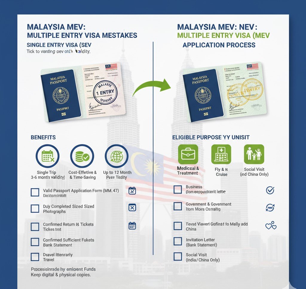 one stamped once (SEV) and one stamped multiple times (MEV), visually representing the key difference