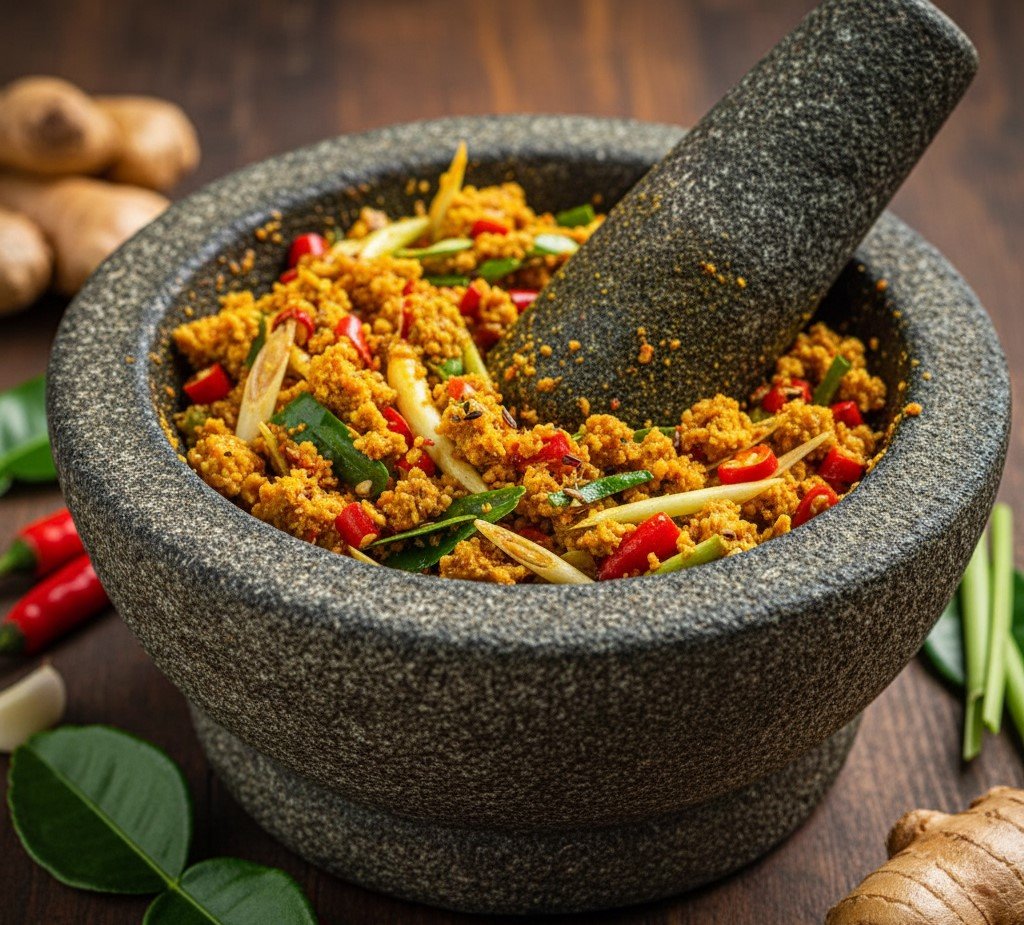 Malaysian Food Culture: 7 Crazy Secrets Behind the World's Best Street Food! 2 Hand-Grinding the ‘Rempah’ (Spice Paste)