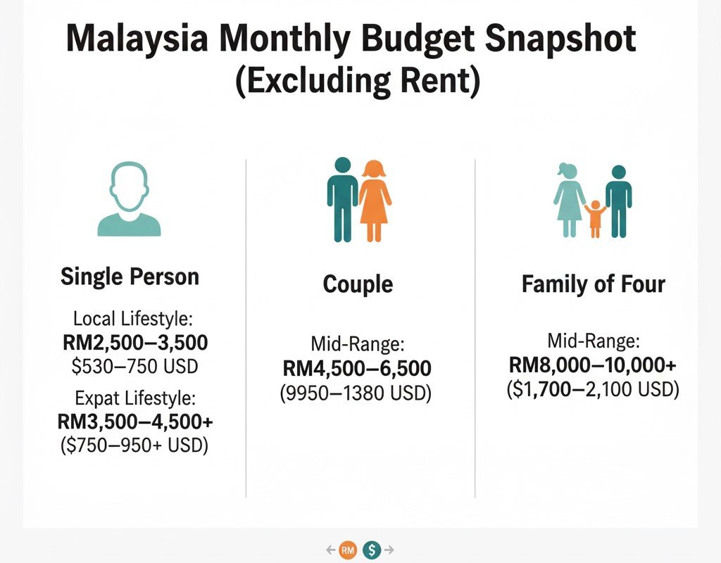 🇲🇾 The True Cost of Living in Malaysia: A 2025 Expat and Traveler's Guide (RM & USD) 1 Budget Breakdown What is the Average Monthly Cost of Living