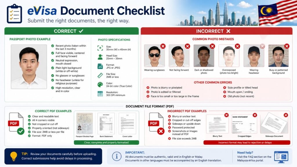 eVisa document checklist and guidelines