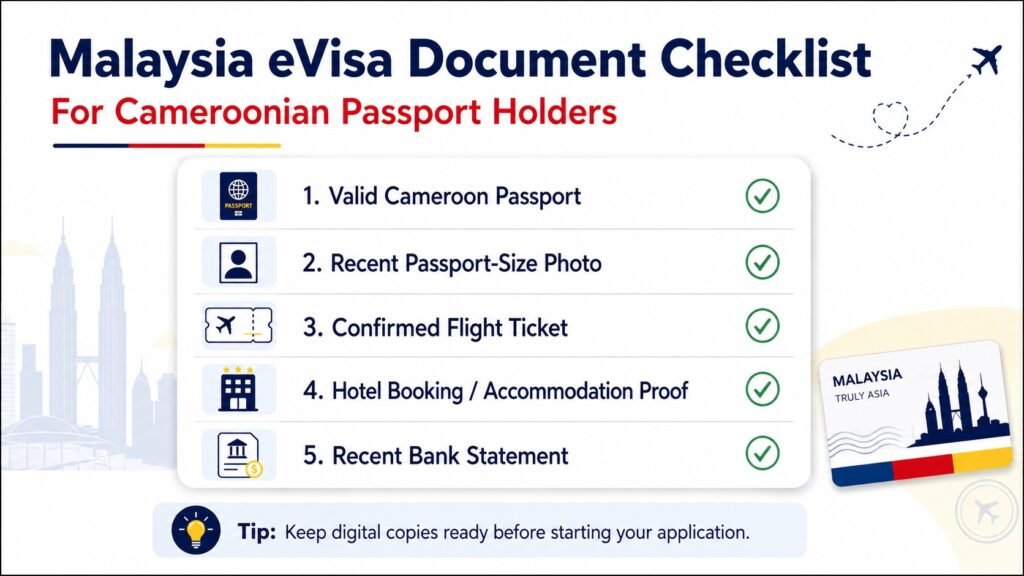 Malaysia eVisa checklist for Cameroonians