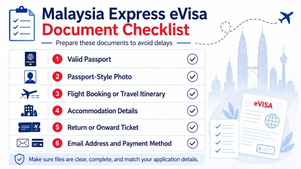 Malaysia eVisa document checklist infographic